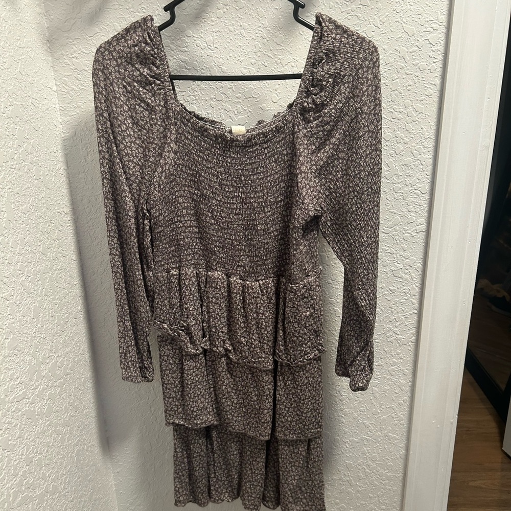 Off the shoulder or square neck dress